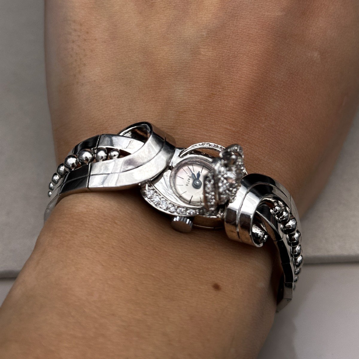 Art Deco Diamond Platinum Bracelet-photo-3