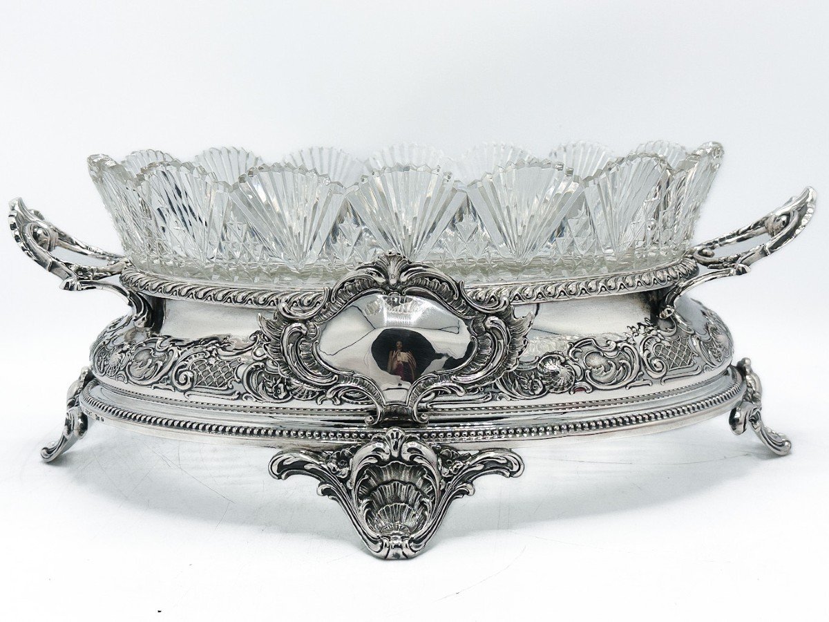 Louis XV Style Centerpiece In Crystal And Sterling Silver 800/1000-photo-2