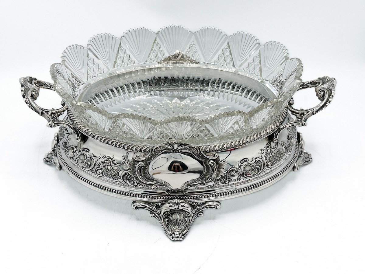 Louis XV Style Centerpiece In Crystal And Sterling Silver 800/1000-photo-3