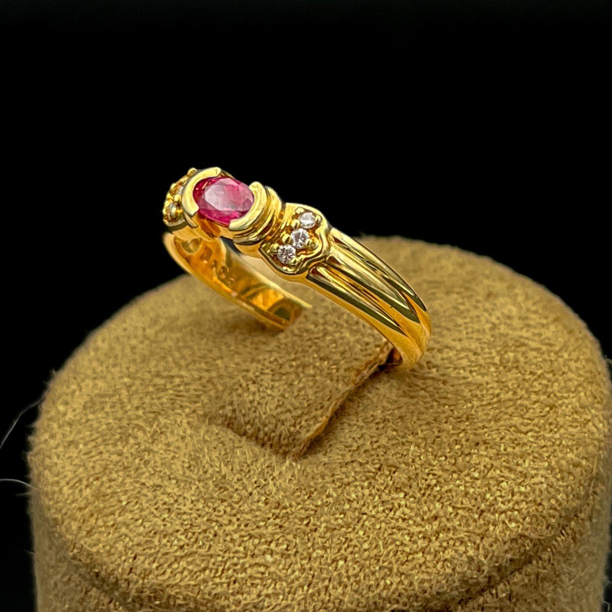 Bague Solitaire Rubis Et Diamants-photo-3