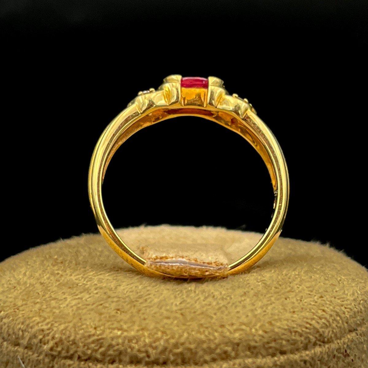 Bague Solitaire Rubis Et Diamants-photo-1