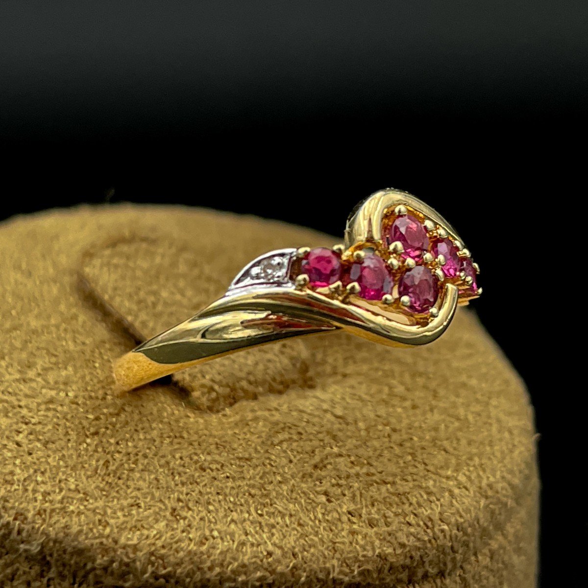 Bague Vintage Rubis Et Diamants-photo-3