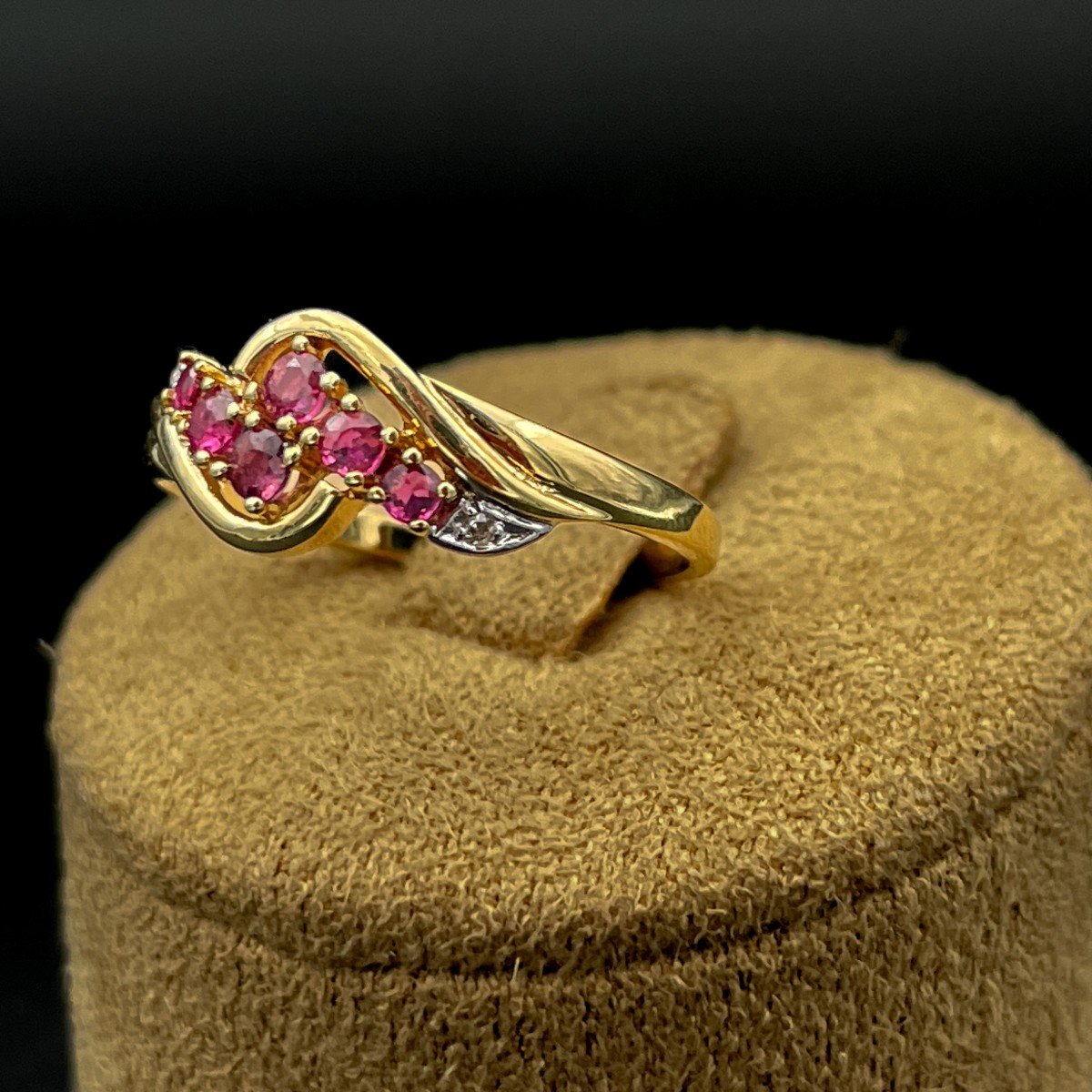 Bague Vintage Rubis Et Diamants-photo-4