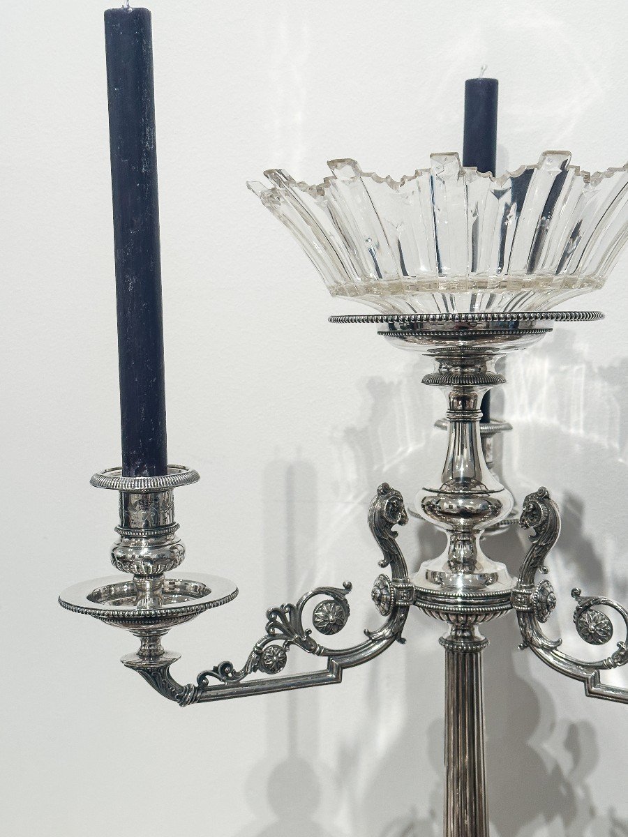 Large Epergne In English Sterling Silver -photo-2