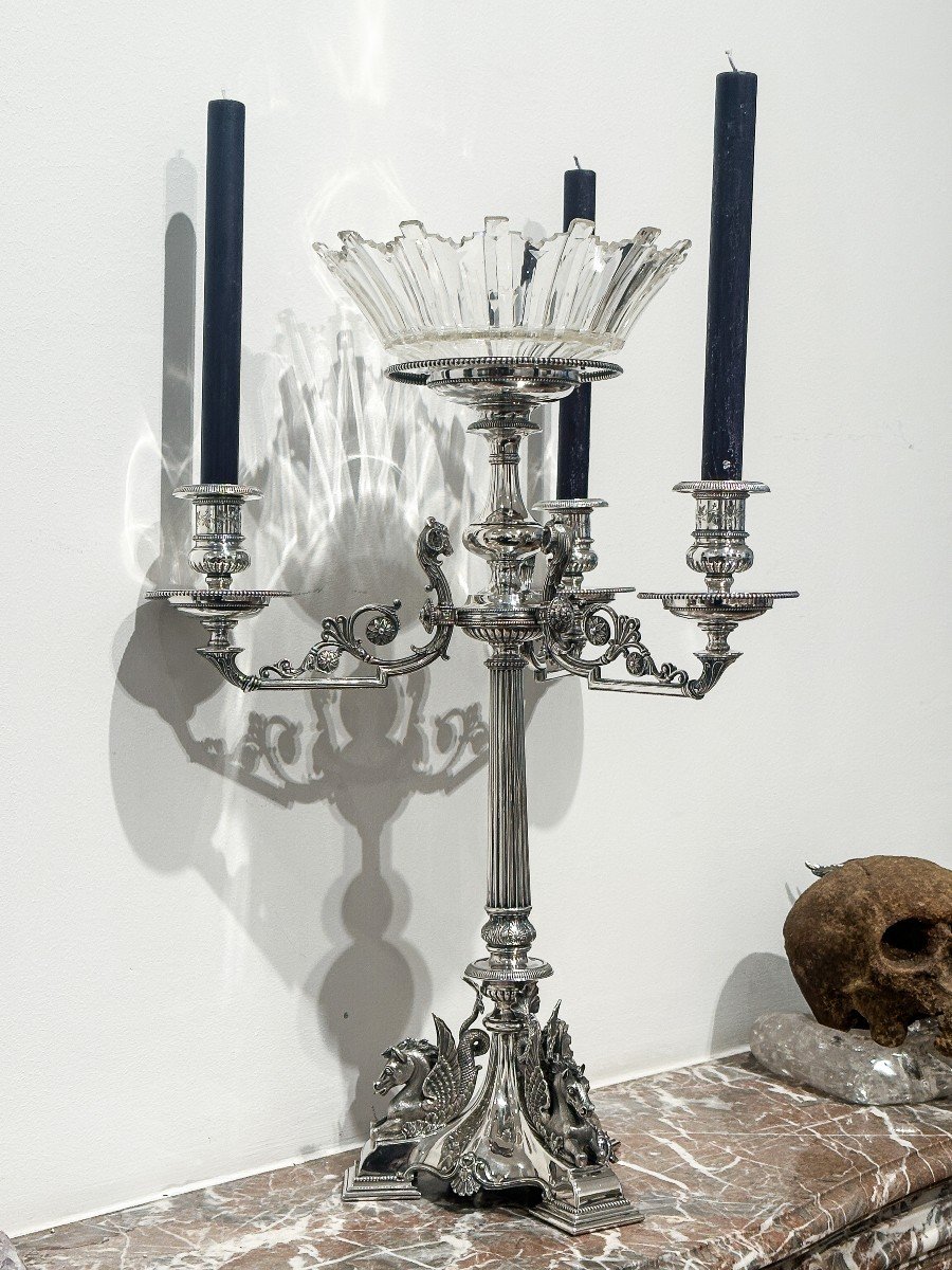 Large Epergne In English Sterling Silver 