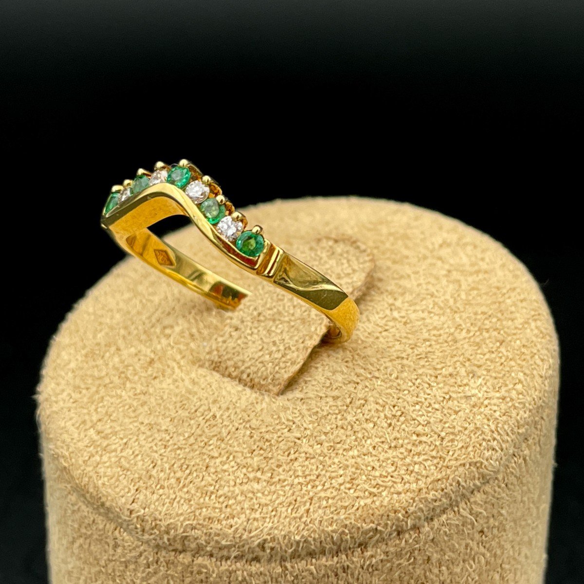 Bague émeraudes Et Diamants En Diadème-photo-3