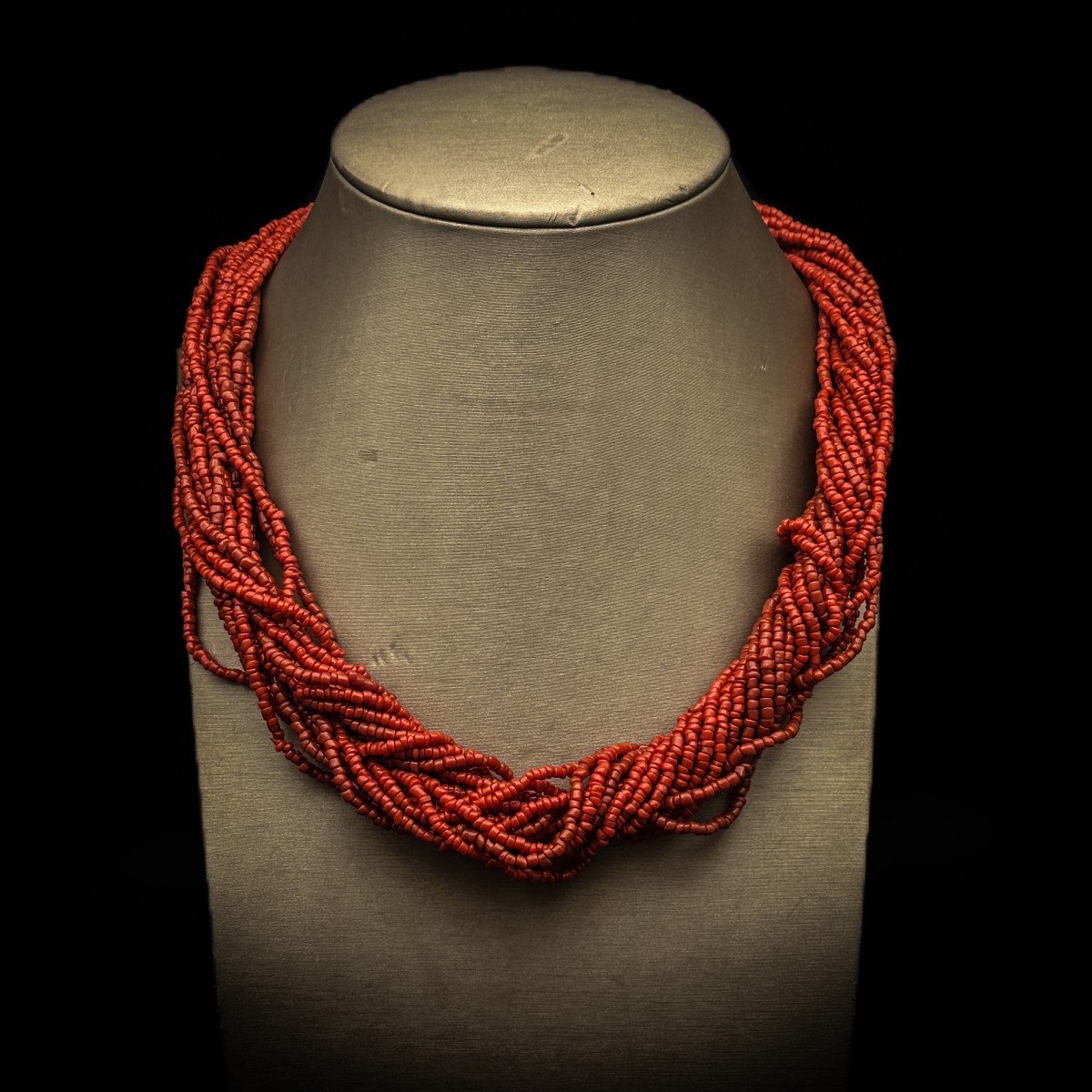 Coral Necklace With Gold Ring Clasp-photo-2