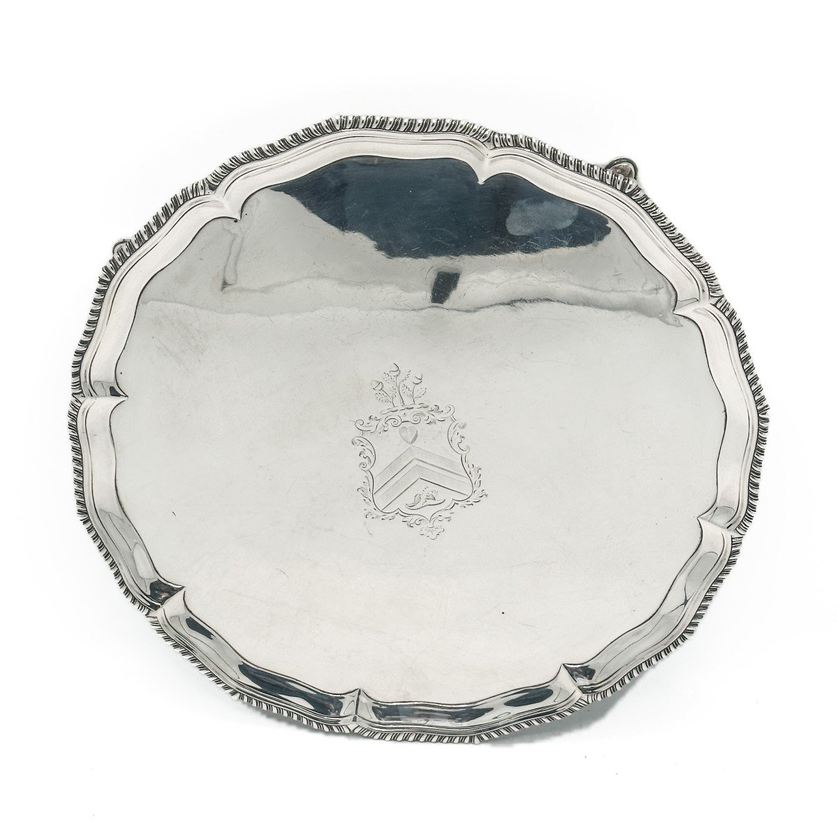 1759 London Large Silver Salver By Robert Rew-photo-6