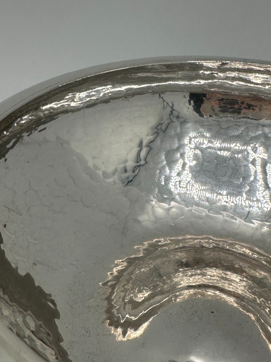 Omar Ramsden 1923, Hammered Silver Cup By British Art And Craft Goldsmith-photo-4