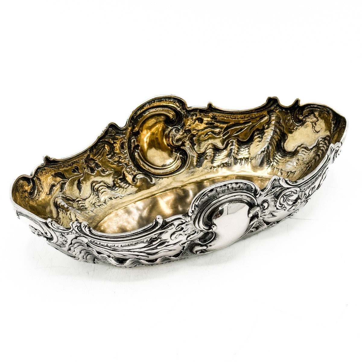 Wolfers Bread Basket In 800/1000 Sterling Silver In Rococo Style.-photo-3