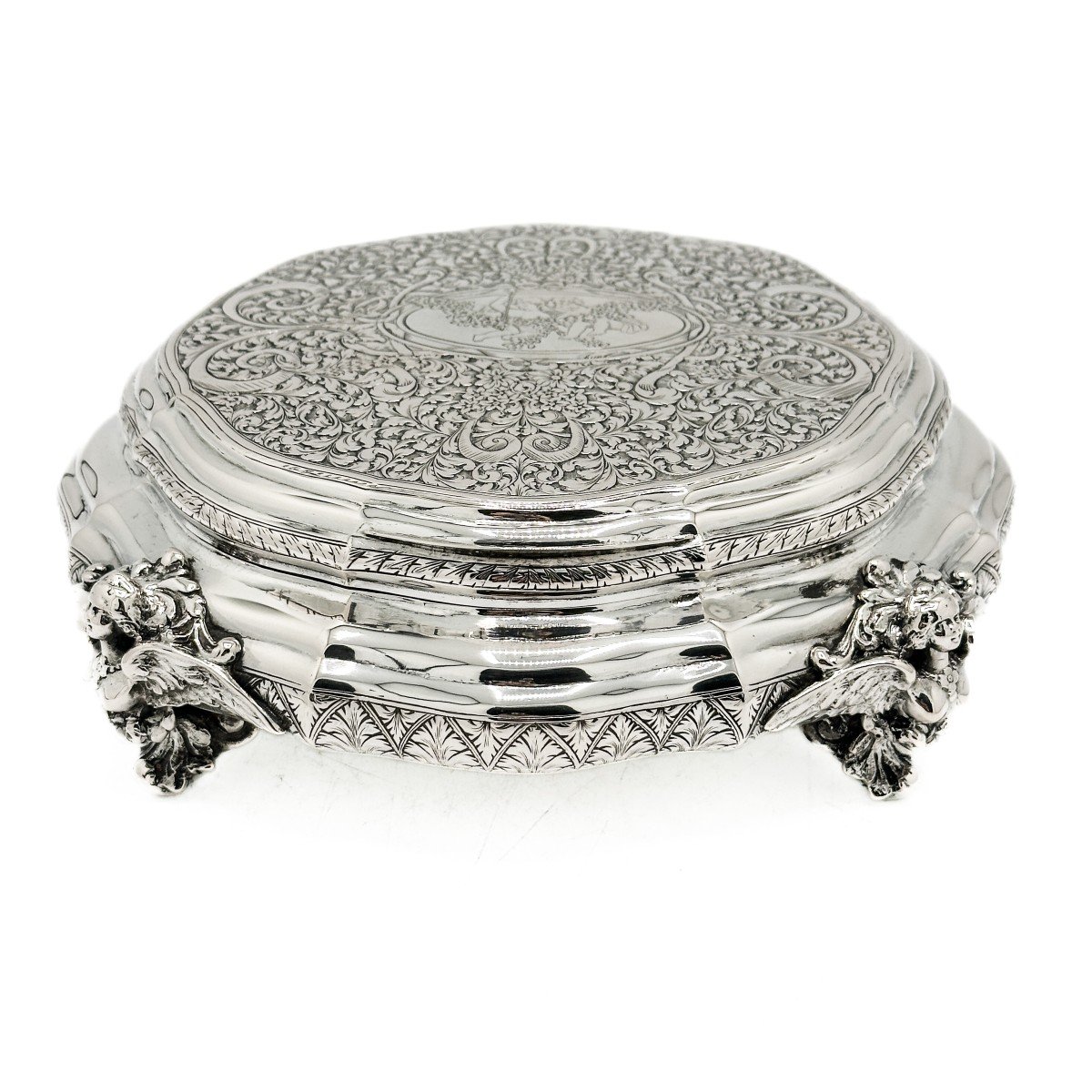 Large Box In 800/1000 Sterling Silver 
