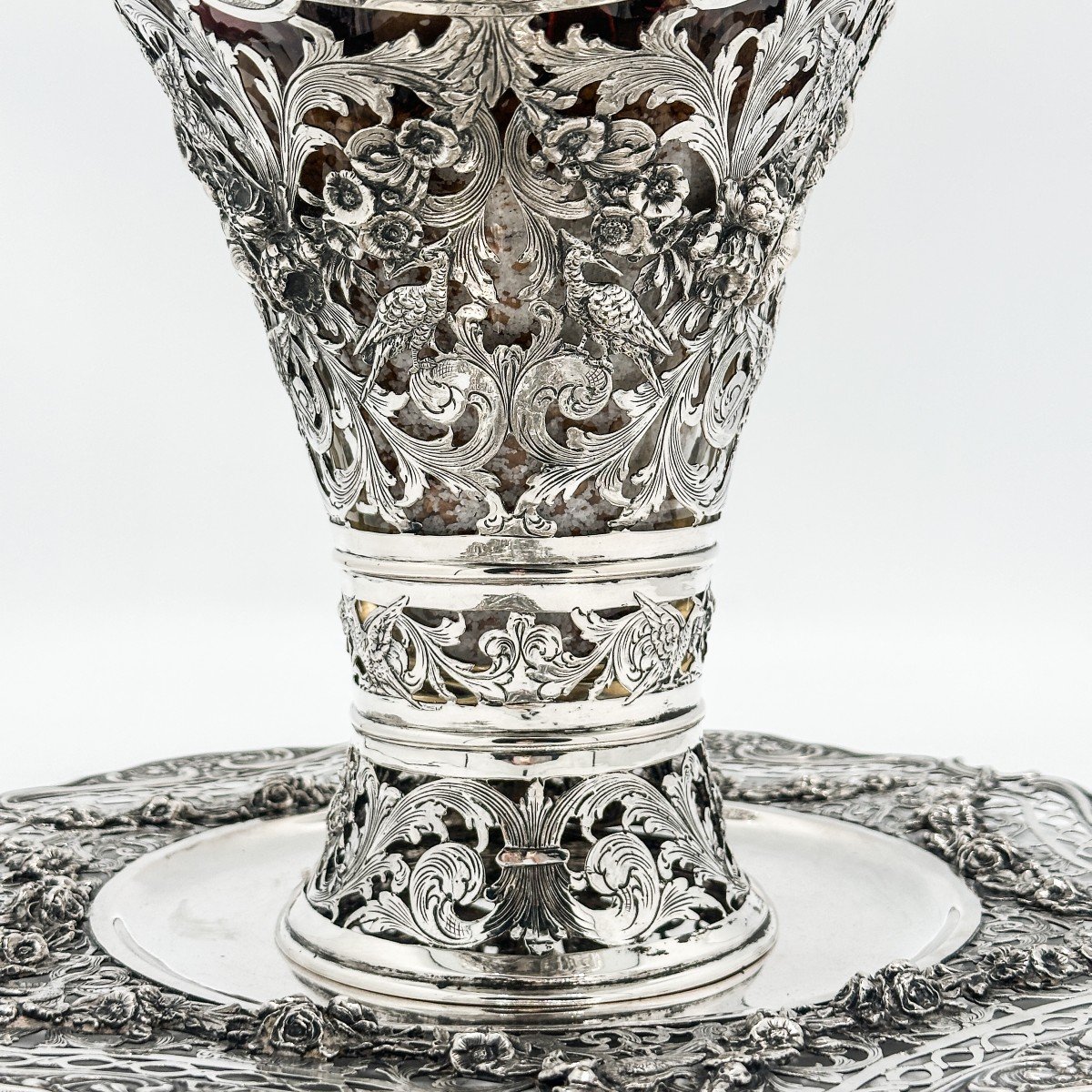 Louis XVI Planter And Its Presontoir In 800/1000 Sterling Silver-photo-4