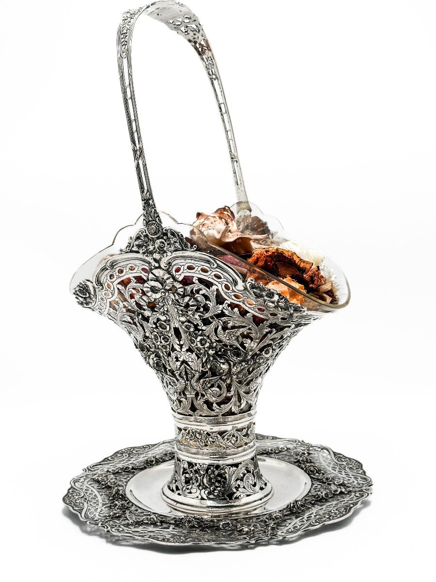 Louis XVI Planter And Its Presontoir In 800/1000 Sterling Silver-photo-4