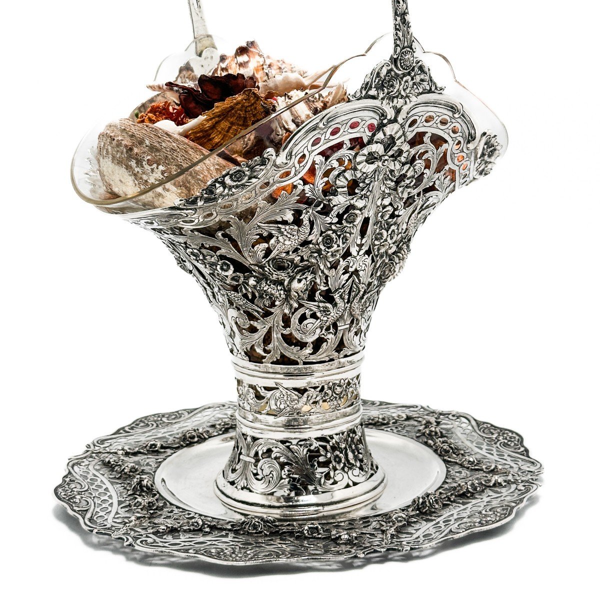 Louis XVI Planter And Its Presontoir In 800/1000 Sterling Silver-photo-5