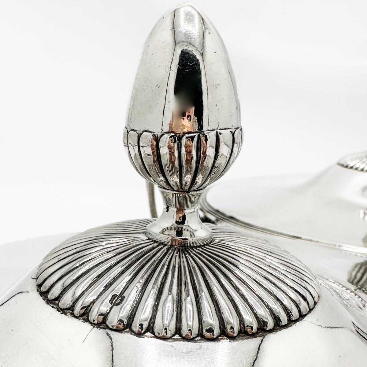 Empire Period, Pair Of Vegetable Bowls In 950/1000 Sterling Silver-photo-4