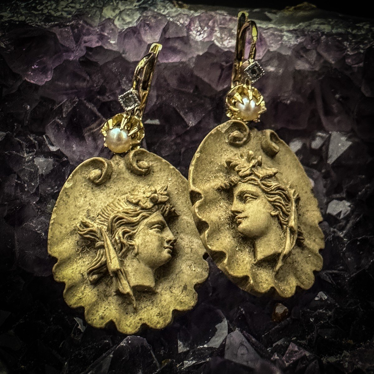 Paire De Boucles D’oreilles Napoléon Lll -photo-3