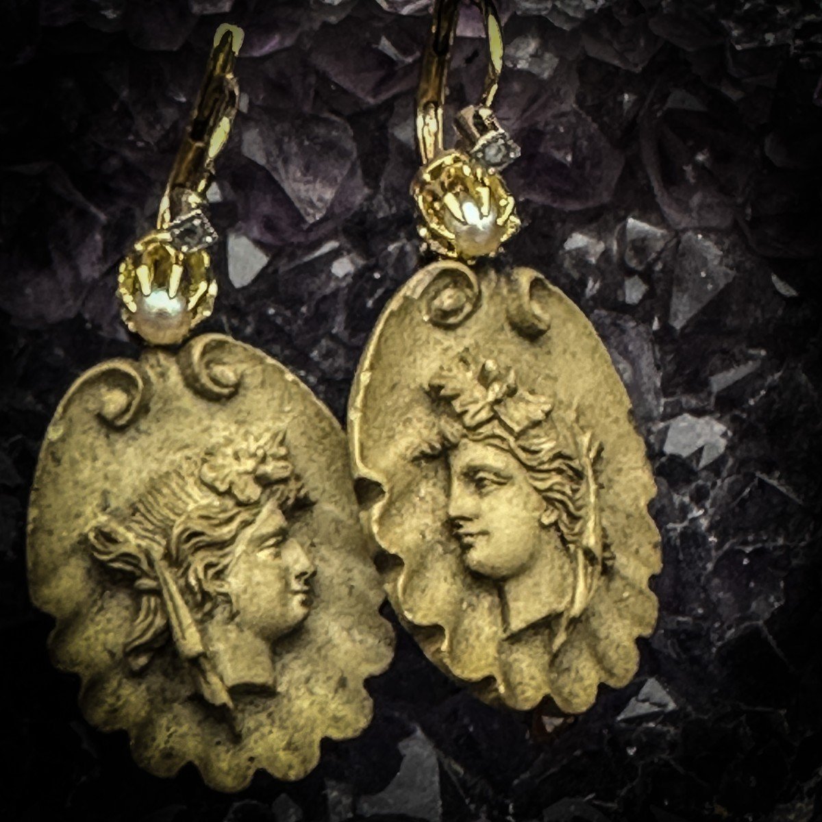 Paire De Boucles D’oreilles Napoléon Lll 