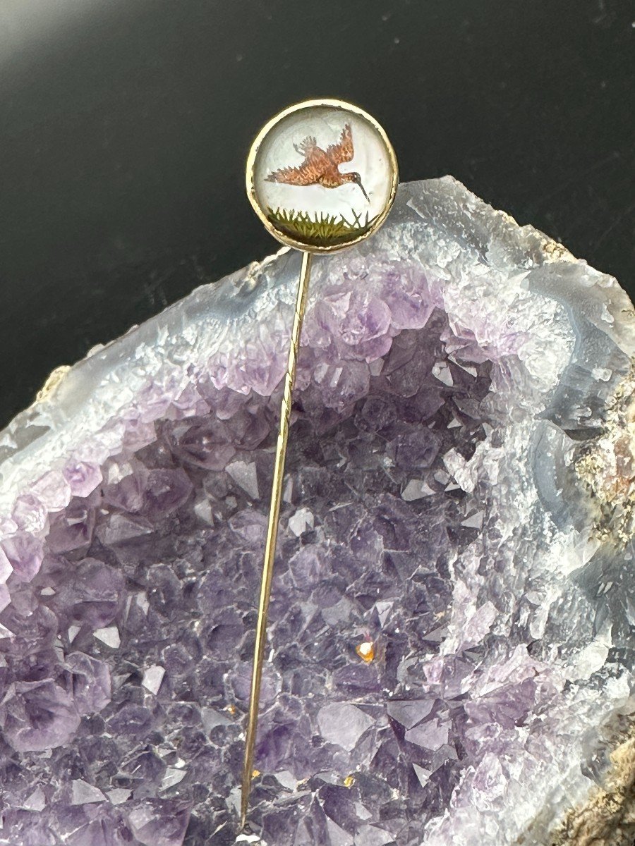 Tie Pin, Essex Crystal. 18k Gold -photo-4