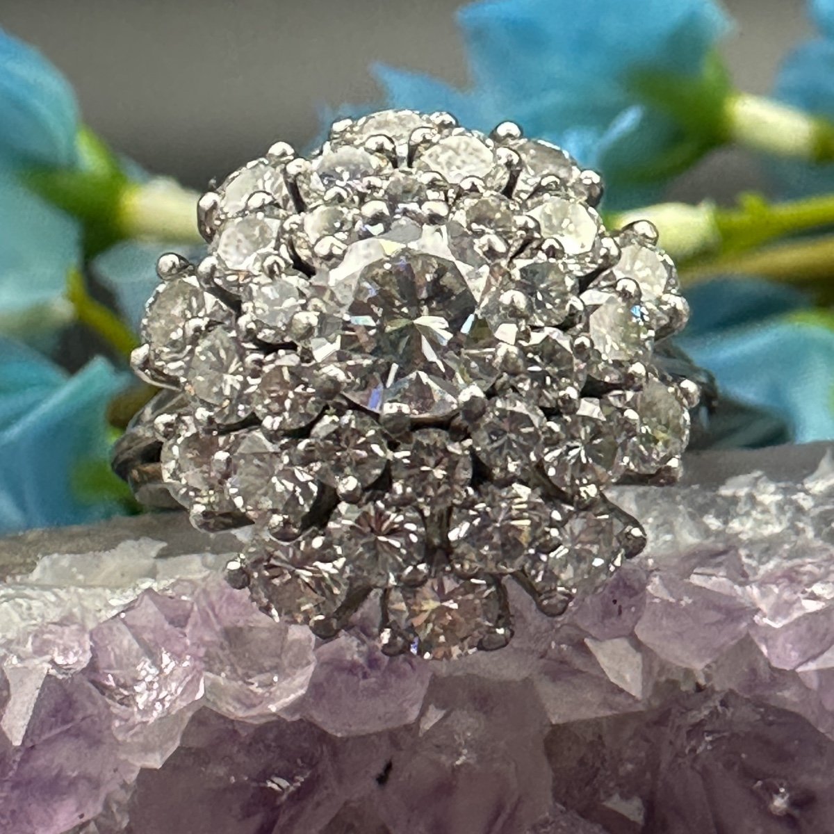 “dome” Ring Fully Set With Diamonds For 4.30 Carats Platinum Setting.  -photo-2