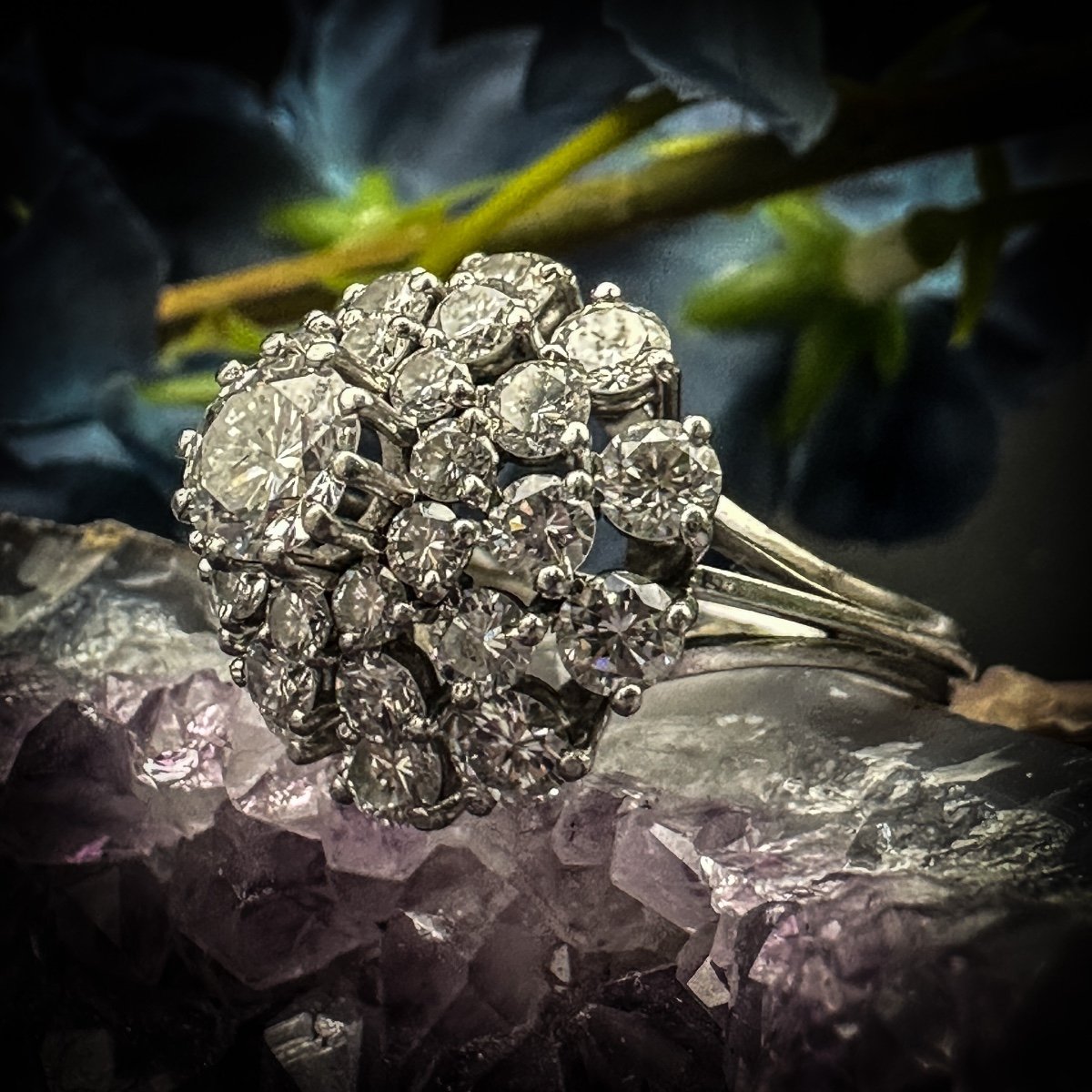 “dome” Ring Fully Set With Diamonds For 4.30 Carats Platinum Setting.  -photo-2