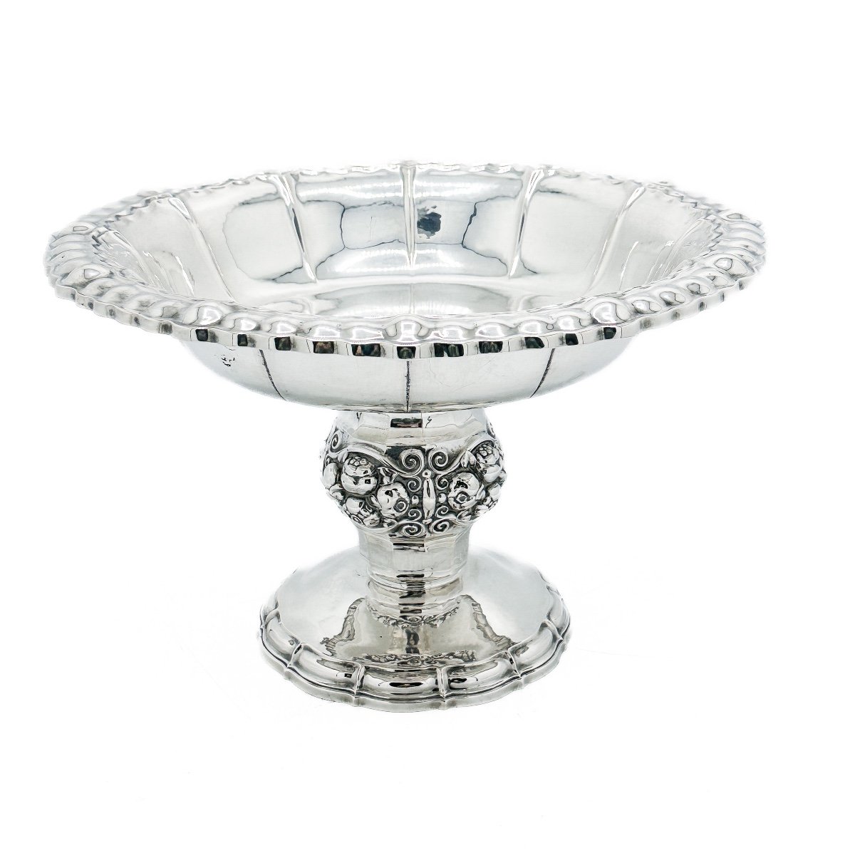 Coupe Centre De Table Argent Massif Art - Nouveau 