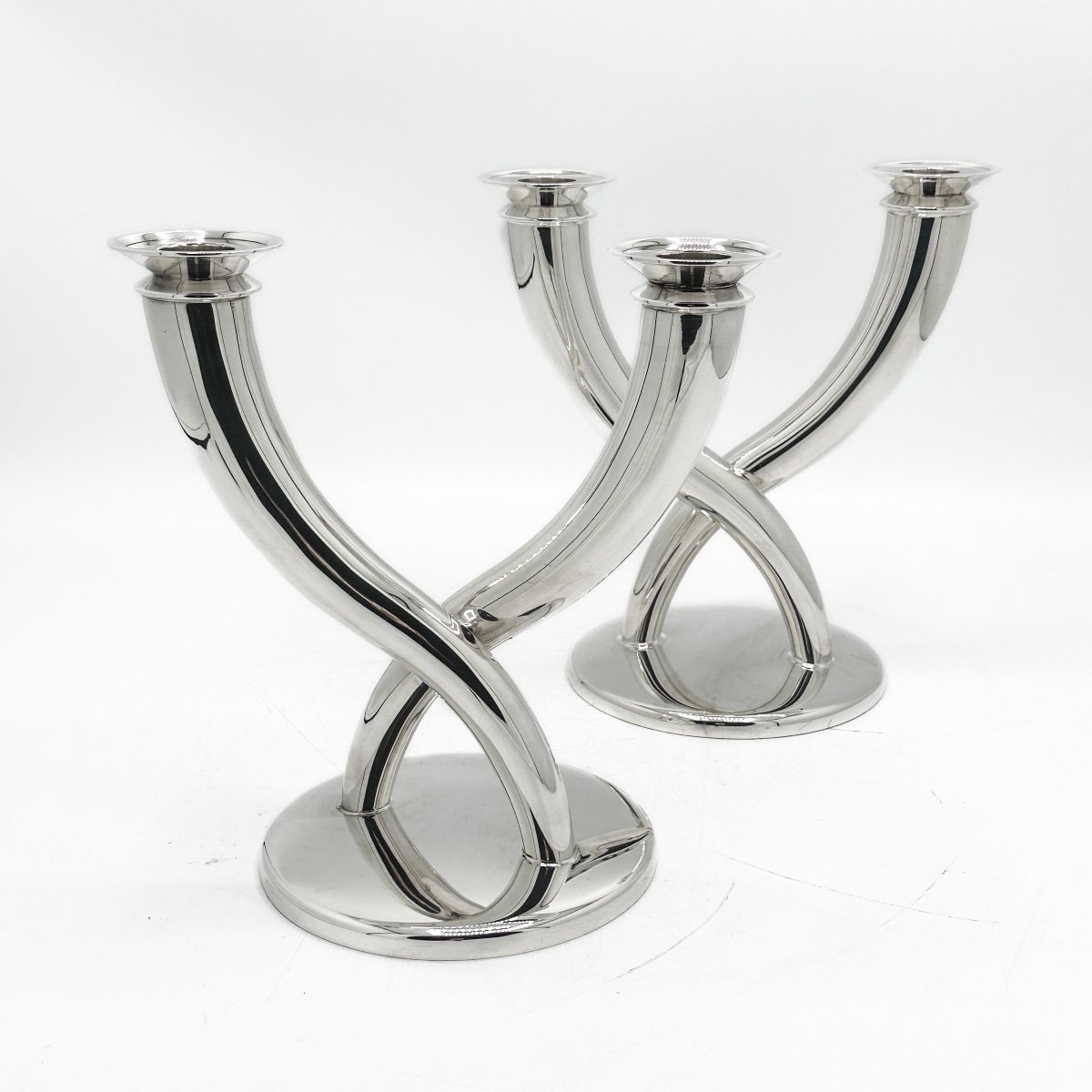 Gio Ponti, Christofle Pair Of Candlesticks -photo-2