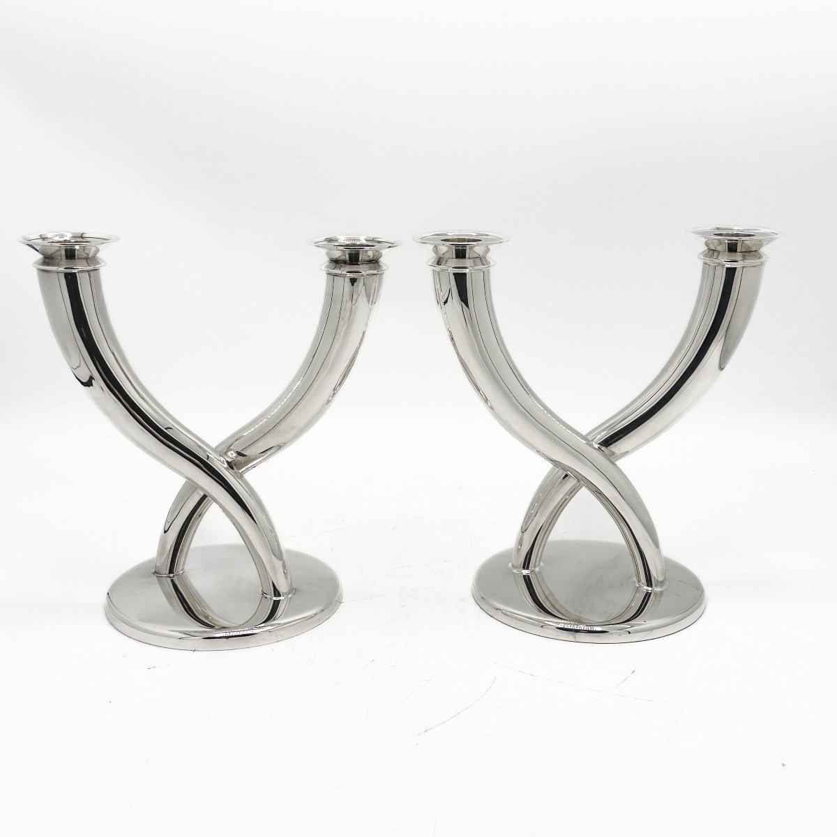 Gio Ponti, Christofle Pair Of Candlesticks -photo-3