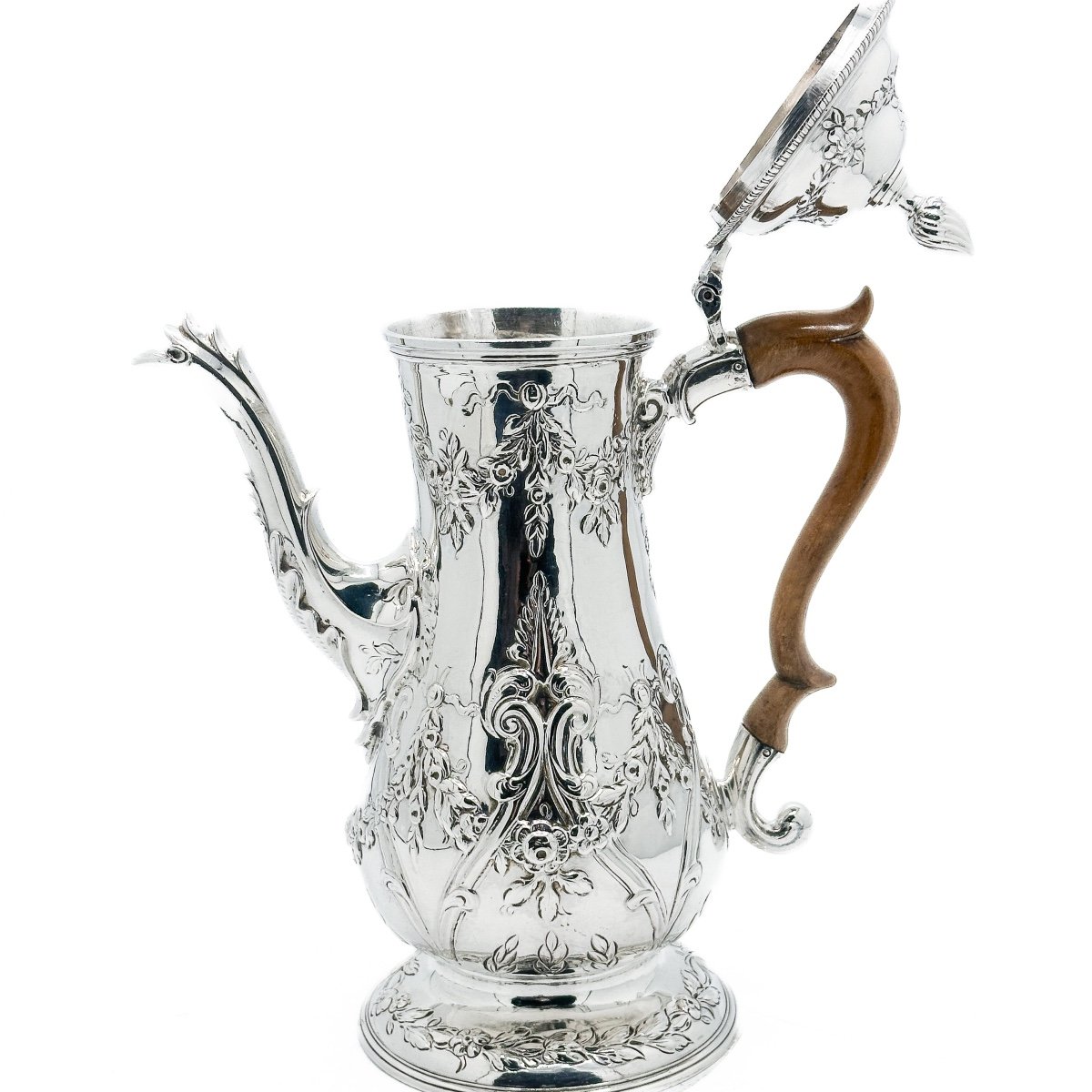  London Sterling Silver Coffee Pot - 1773-photo-2