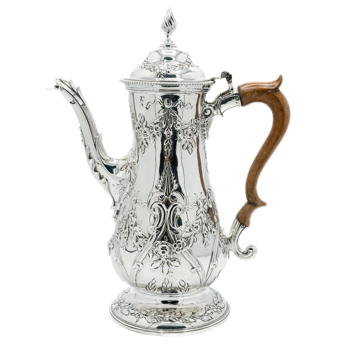  London Sterling Silver Coffee Pot - 1773-photo-4