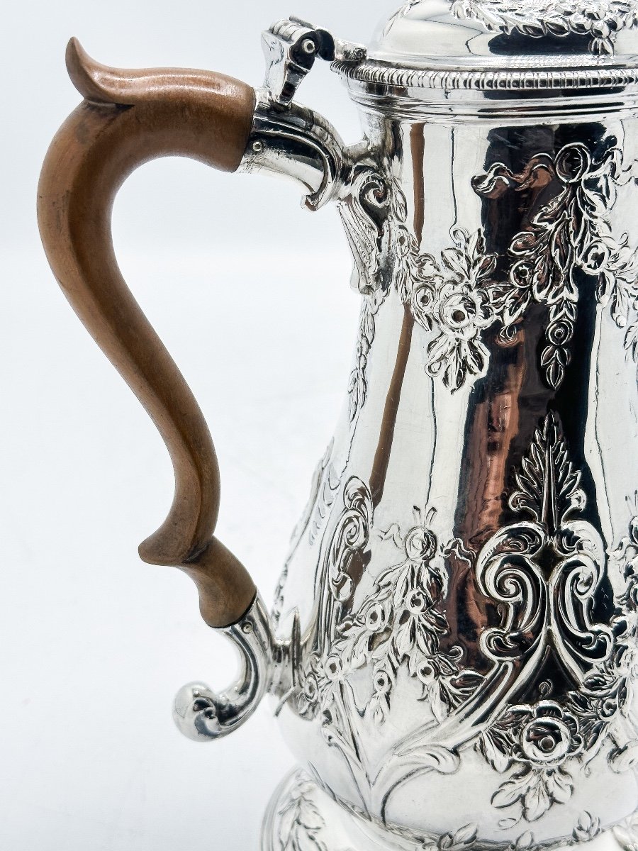  London Sterling Silver Coffee Pot - 1773-photo-8