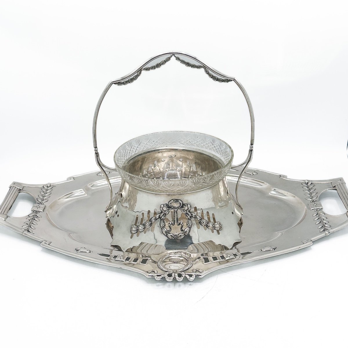 Austro-hungarian Tray In Solid Silver (800 Thousandths), Late 19th Century  -photo-4