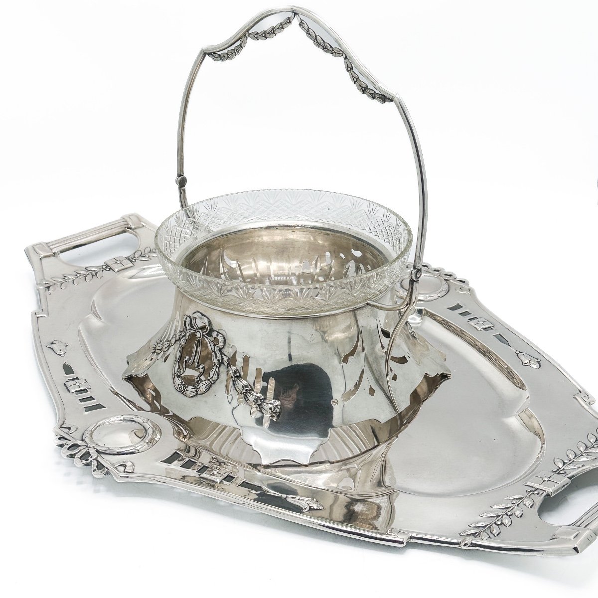 Austro-hungarian Tray In Solid Silver (800 Thousandths), Late 19th Century  -photo-2