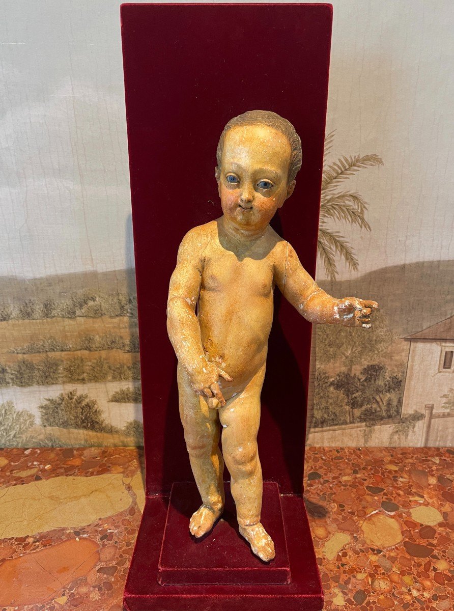 Child Jesus Carved In Polychrome Wood – 18th Century