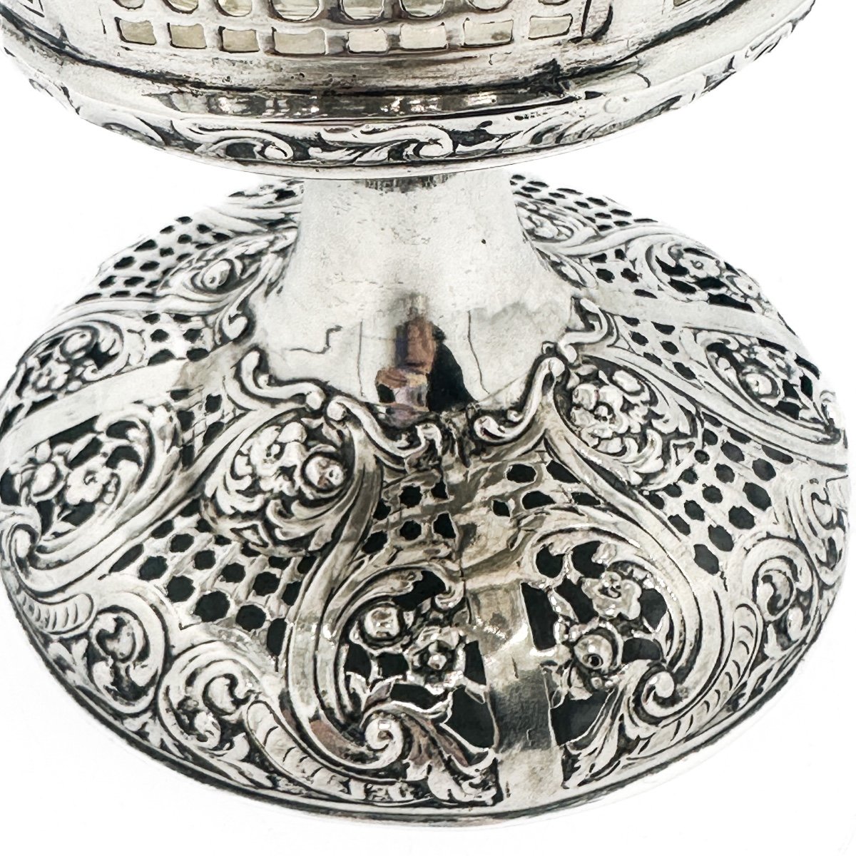 Centerpiece Cup In 800 Thousandths Silver And Crystal, German Rococo Style, Late 19th Century-photo-3