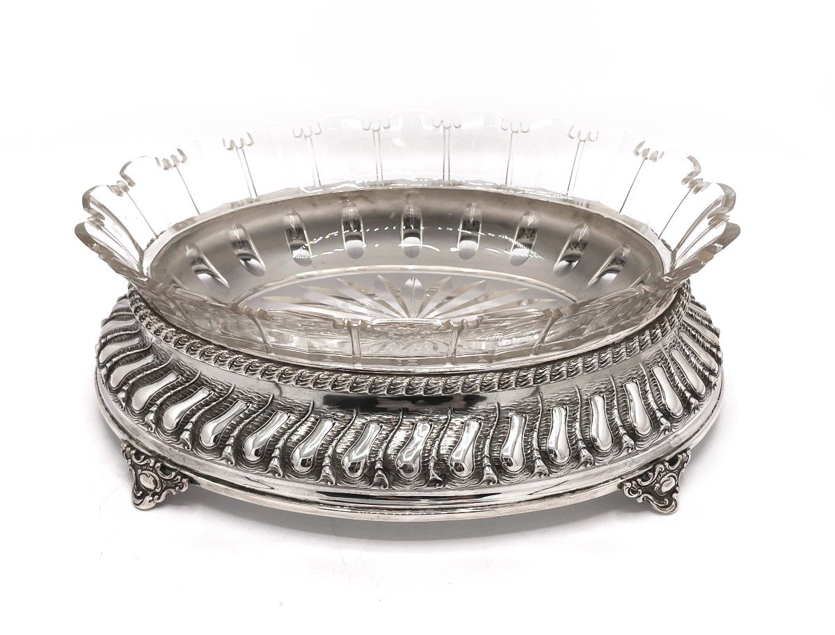 Cut Crystal And German Solid Silver Planter