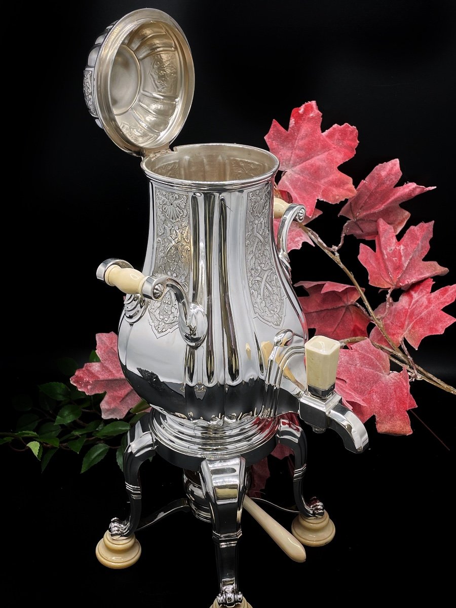 Solid Silver Tea Fountain By Roger & Fils-photo-2