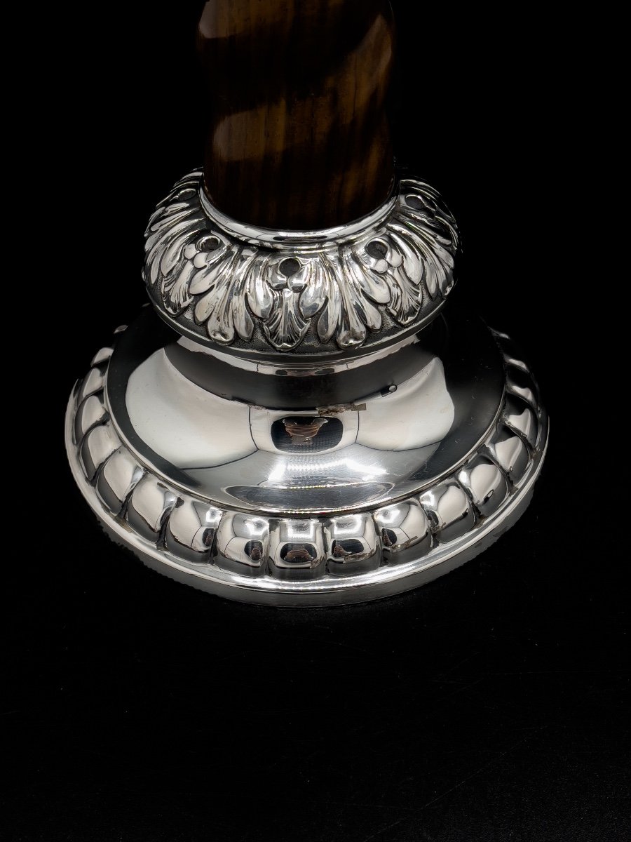 Silver And Walnut Candle Pick-photo-2