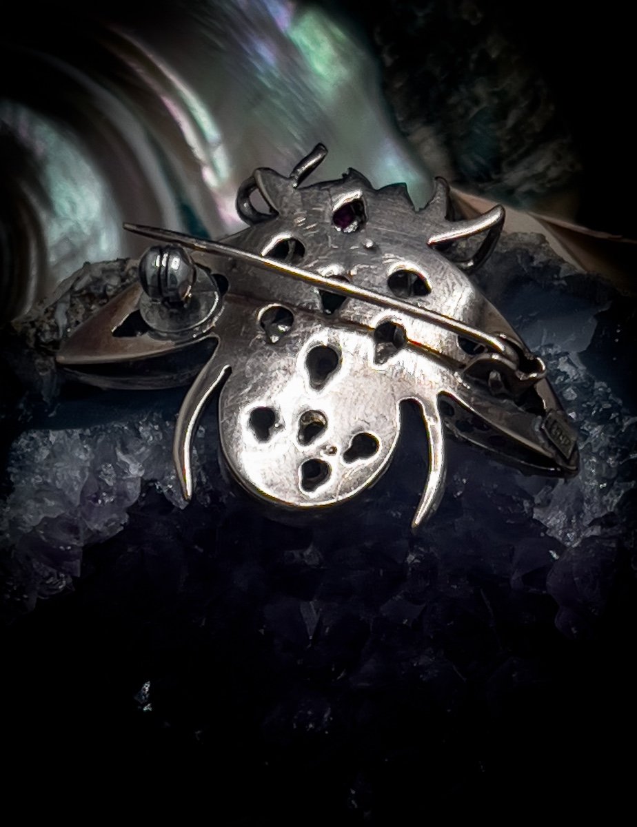 Bumblebee Brooch In Silver And 14 K Gold-photo-3