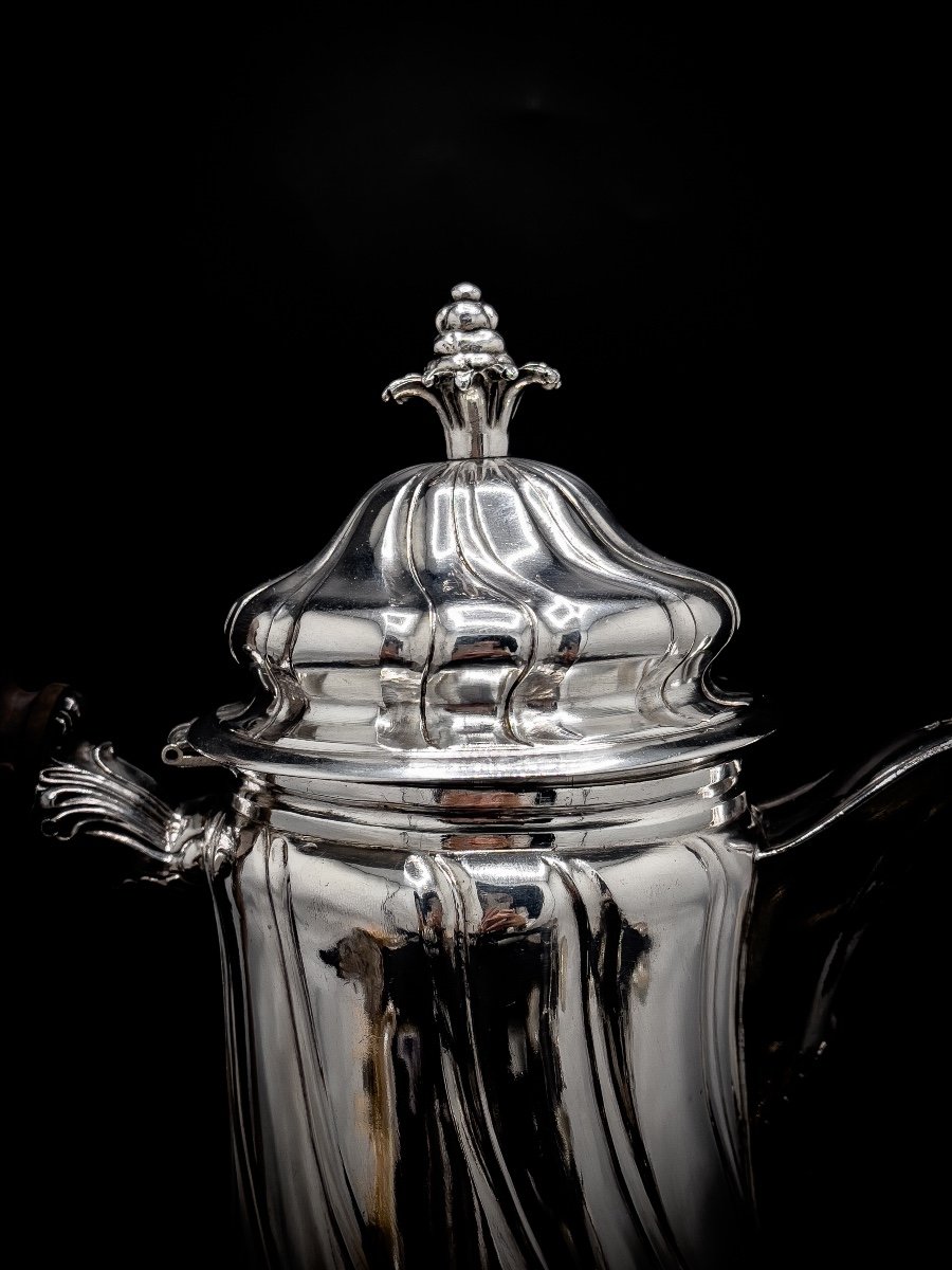 Gand 1778, Grande Cafetière En Argent Massif, Modèle “ Torse “-photo-2