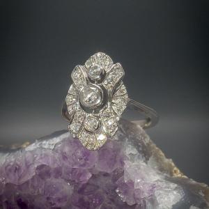 Ring In 18 K White Gold Set With Brilliant Cut Diamonds