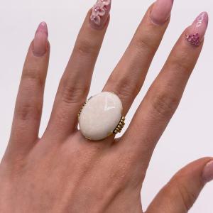 Ring Set With A 19 Carat Australian Opal