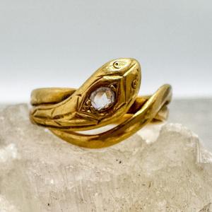 Bague Serpent D’époque Napoléon III En Or 18 K 