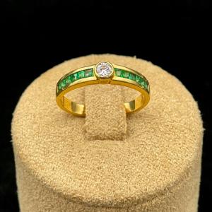 Bague émeraudes Et Diamant