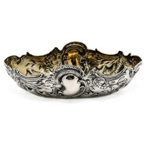 Wolfers Bread Basket In 800/1000 Sterling Silver In Rococo Style.