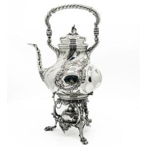 Wolfers Kettle On Stove Sterling Silver 800/1000
