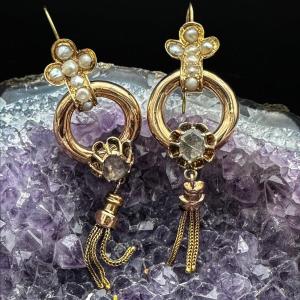 Pair Of Napoleon Lll Pendant Earrings Circa 1860 