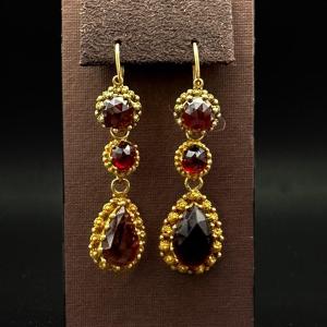 Paire De Pendants D’oreilles époque Napoléon Lll  Vers 1860