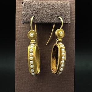 Paire De Boucles D’oreilles D’époque Napoléon Lll