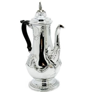   18th Century Sterling Silver Coffee Pot, London 1777 – John Carter II  