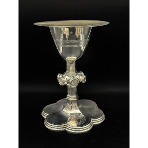 Belgian Chalice In 800 Thousandths Silver – Second Half Of The 19th Century, Neo-gothic Style 